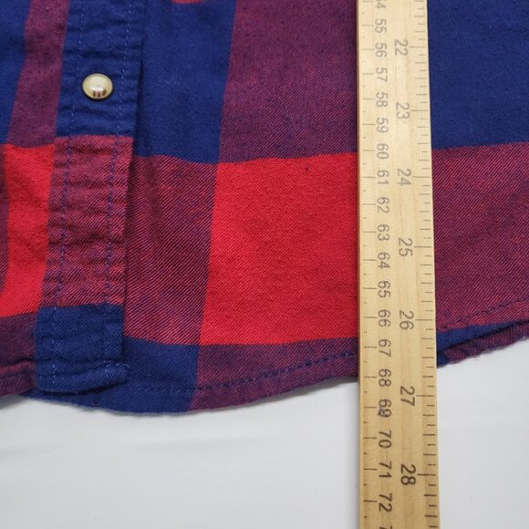 Jachs Girlfriend Flannel Shirt Bea Womens XXL Snap Button Roll Tab Sleeve Plaid - Picture 15 of 15